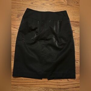 Magaschoni Collection Women's Black & Silver Shiny Pencil Skirt - Made in Italy